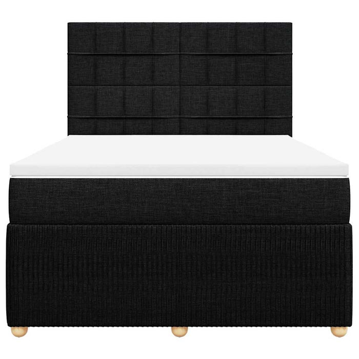 Giroletto a Molle con Materasso Nero 140x190 cm in Tessuto