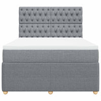 Giroletto a Molle con Materasso Grigio Chiaro 140x190cm Tessuto