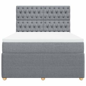 Giroletto a Molle con Materasso Grigio Chiaro 140x190cm Tessuto