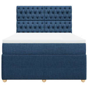 Giroletto a Molle con Materasso Blu 140x190 cm in Tessuto