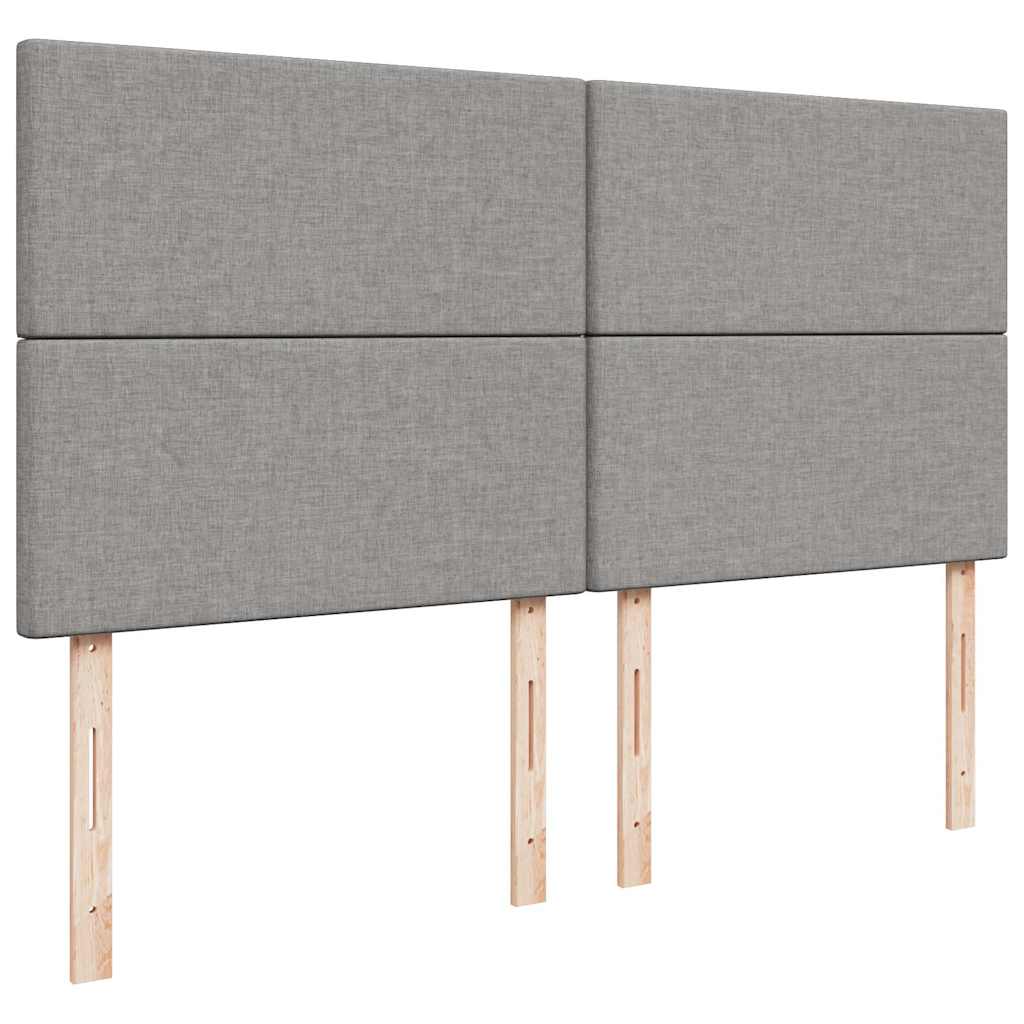 Giroletto a Molle con Materasso Grigio Chiaro 200x200cm Tessuto