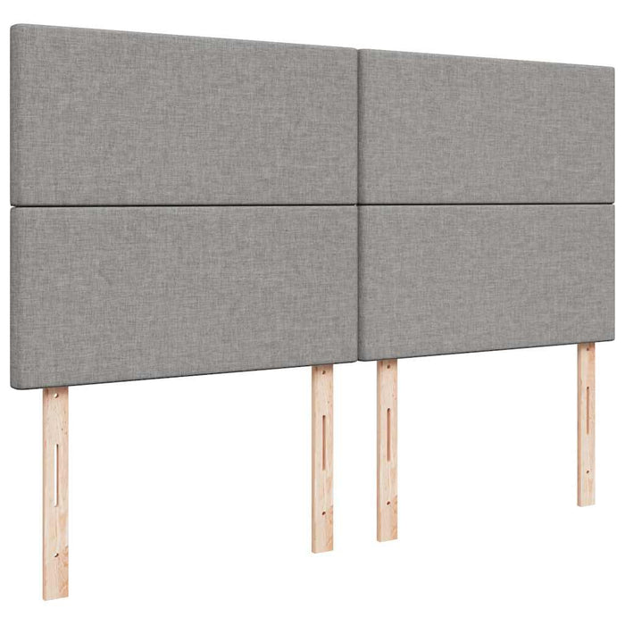 Giroletto a Molle con Materasso Grigio Chiaro 200x200cm Tessuto