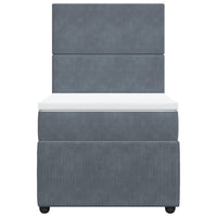 Giroletto a Molle con Materasso Grigio Scuro 80x200 cm Velluto 3292185
