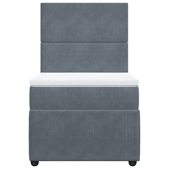Giroletto a Molle con Materasso Grigio Scuro 80x200 cm Velluto 3292185