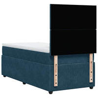 Giroletto a Molle con Materasso Blu Scuro 80x200 cm in Velluto