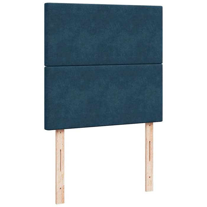 Giroletto a Molle con Materasso Blu Scuro 80x200 cm in Velluto