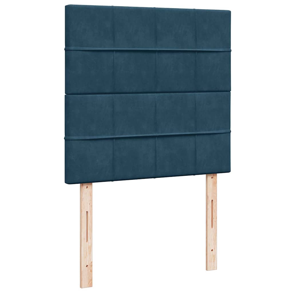 Giroletto a Molle con Materasso Blu Scuro 80x200 cm in Velluto