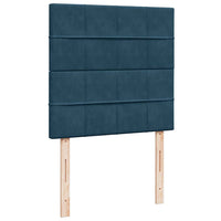 Giroletto a Molle con Materasso Blu Scuro 80x200 cm in Velluto