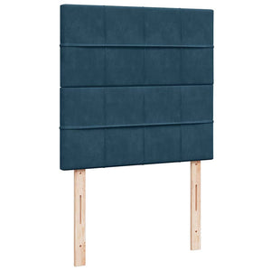 Giroletto a Molle con Materasso Blu Scuro 80x200 cm in Velluto