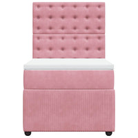 Giroletto a Molle con Materasso Rosa 80x200 cm in Velluto