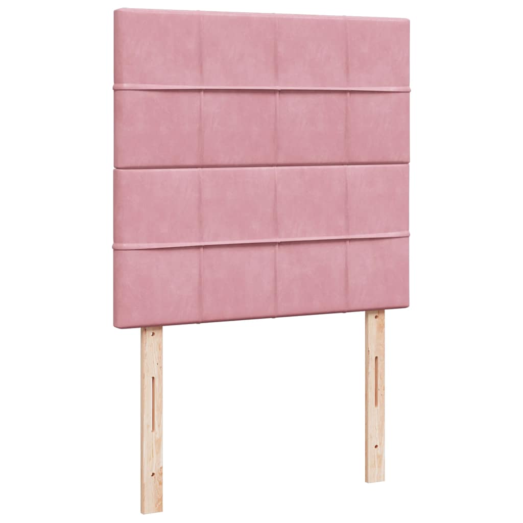 vidaXL Giroletto a Molle con Materasso Rosa 90x200 cm in Velluto