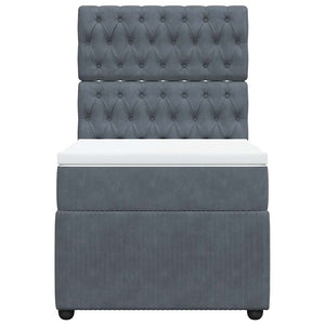 Giroletto a Molle con Materasso Grigio Scuro 100x200 cm Velluto 3292269