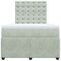 Giroletto a Molle con Materasso Grigio Chiaro 120x190cm Velluto 3292298