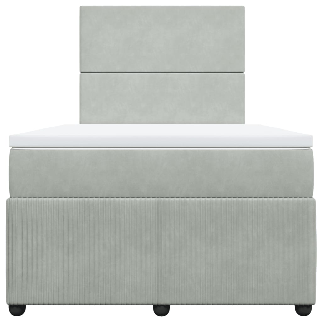 Giroletto a Molle con Materasso Grigio Chiaro 120x200cm Velluto 3292304