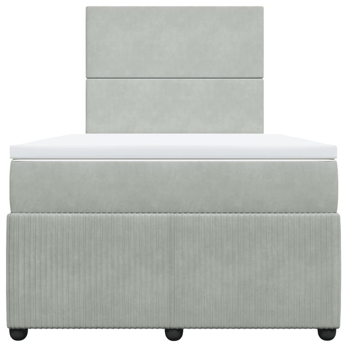 Giroletto a Molle con Materasso Grigio Chiaro 120x200cm Velluto 3292304