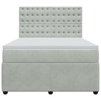 Giroletto a Molle con Materasso Grigio Chiaro 140x200cm Velluto 3292370