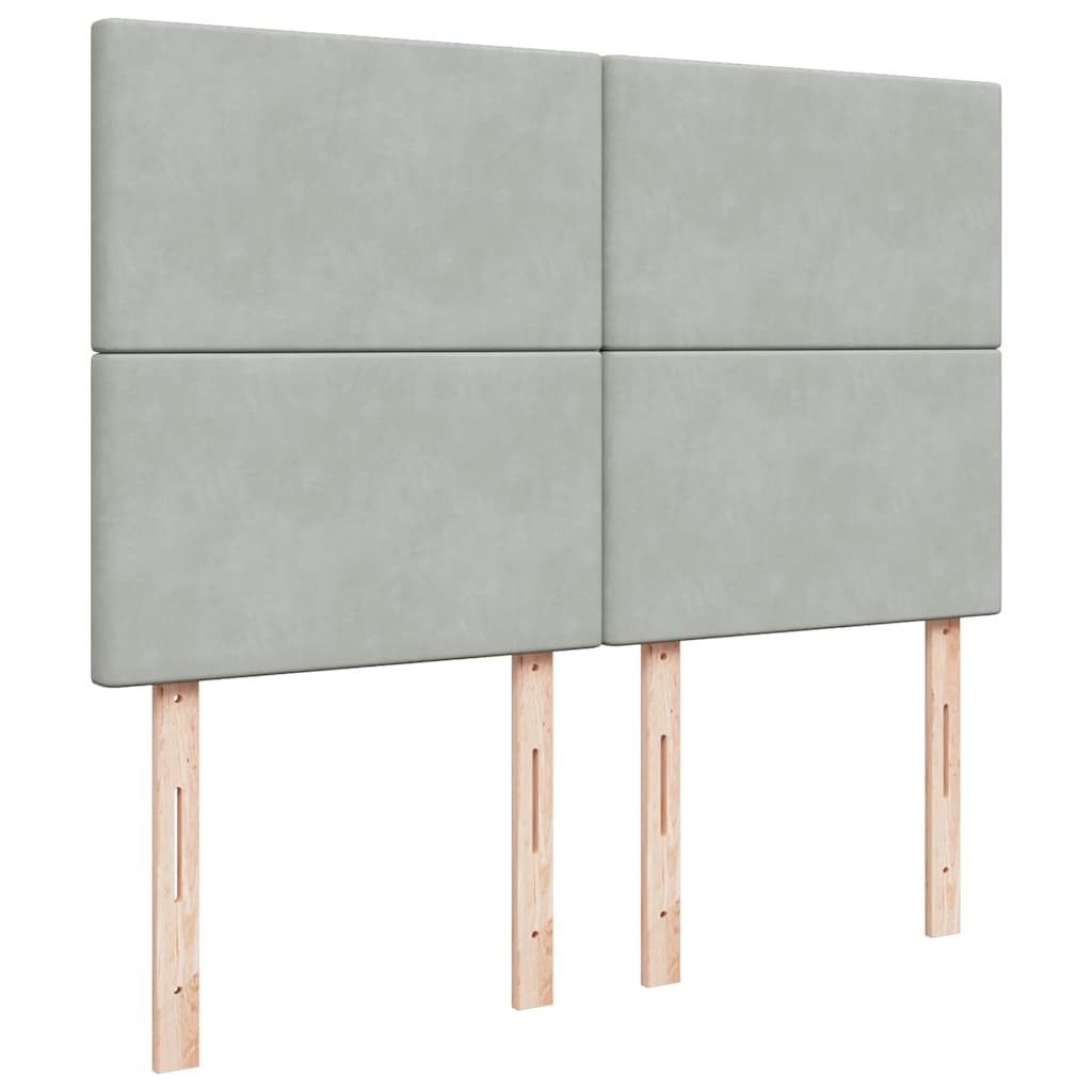 Giroletto a Molle con Materasso Grigio Chiaro 160x200cm Velluto 3292376