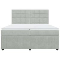 Giroletto a Molle con Materasso Grigio Chiaro 200x200cm Velluto