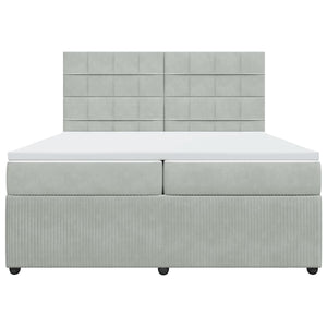 Giroletto a Molle con Materasso Grigio Chiaro 200x200cm Velluto