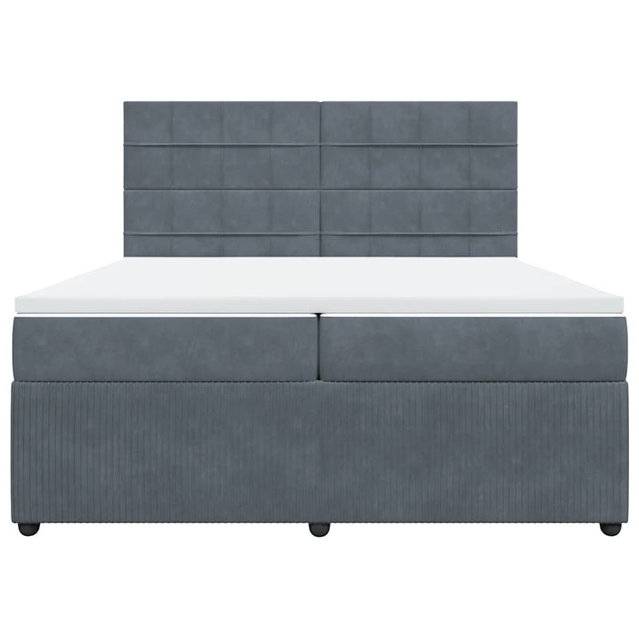 Giroletto a Molle con Materasso Grigio Scuro 200x200 cm Velluto 3292431