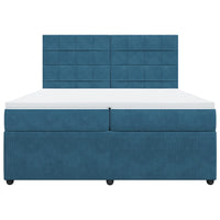 Giroletto a Molle con Materasso Blu Scuro 200x200 cm in Velluto 3292434