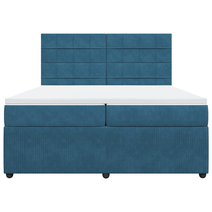 Giroletto a Molle con Materasso Blu Scuro 200x200 cm in Velluto 3292434