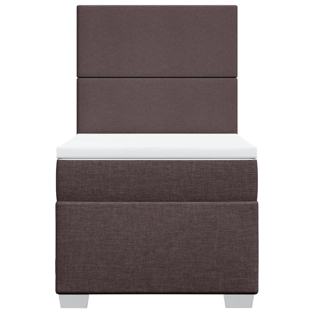 Giroletto a Molle con Materasso Marrone Scuro 80x200 cm Tessuto 3292611