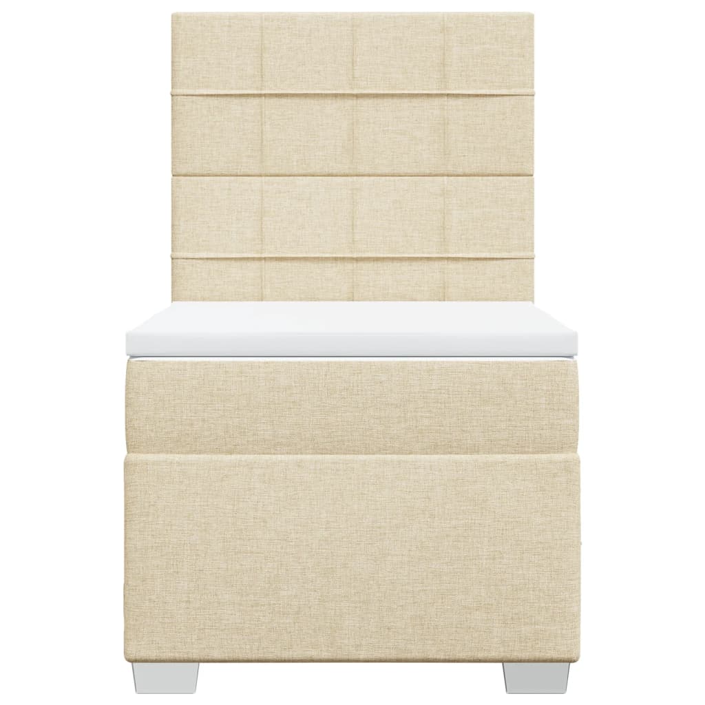 vidaXL Giroletto a Molle con Materasso Crema 80x200 cm inTessuto