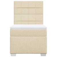 vidaXL Giroletto a Molle con Materasso Crema 80x200 cm inTessuto