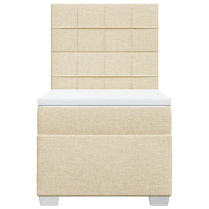 vidaXL Giroletto a Molle con Materasso Crema 80x200 cm inTessuto