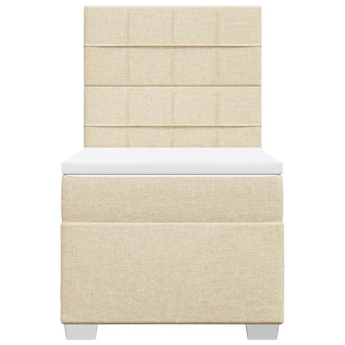 vidaXL Giroletto a Molle con Materasso Crema 80x200 cm inTessuto