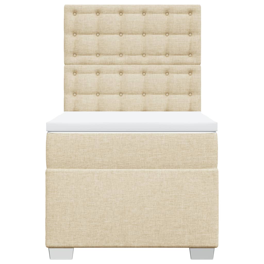 vidaXL Giroletto a Molle con Materasso Crema 80x200 cm inTessuto