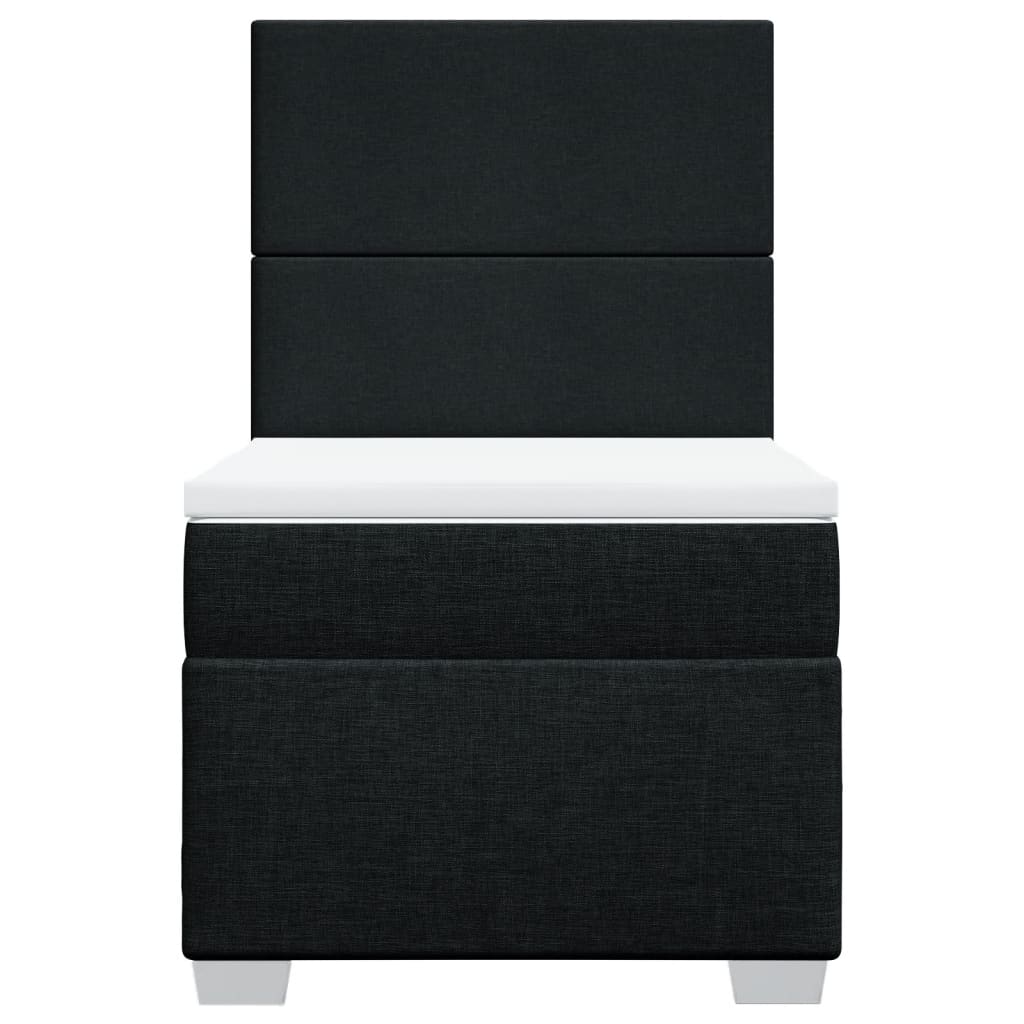 Giroletto a Molle con Materasso Nero 90x190 cm in Tessuto