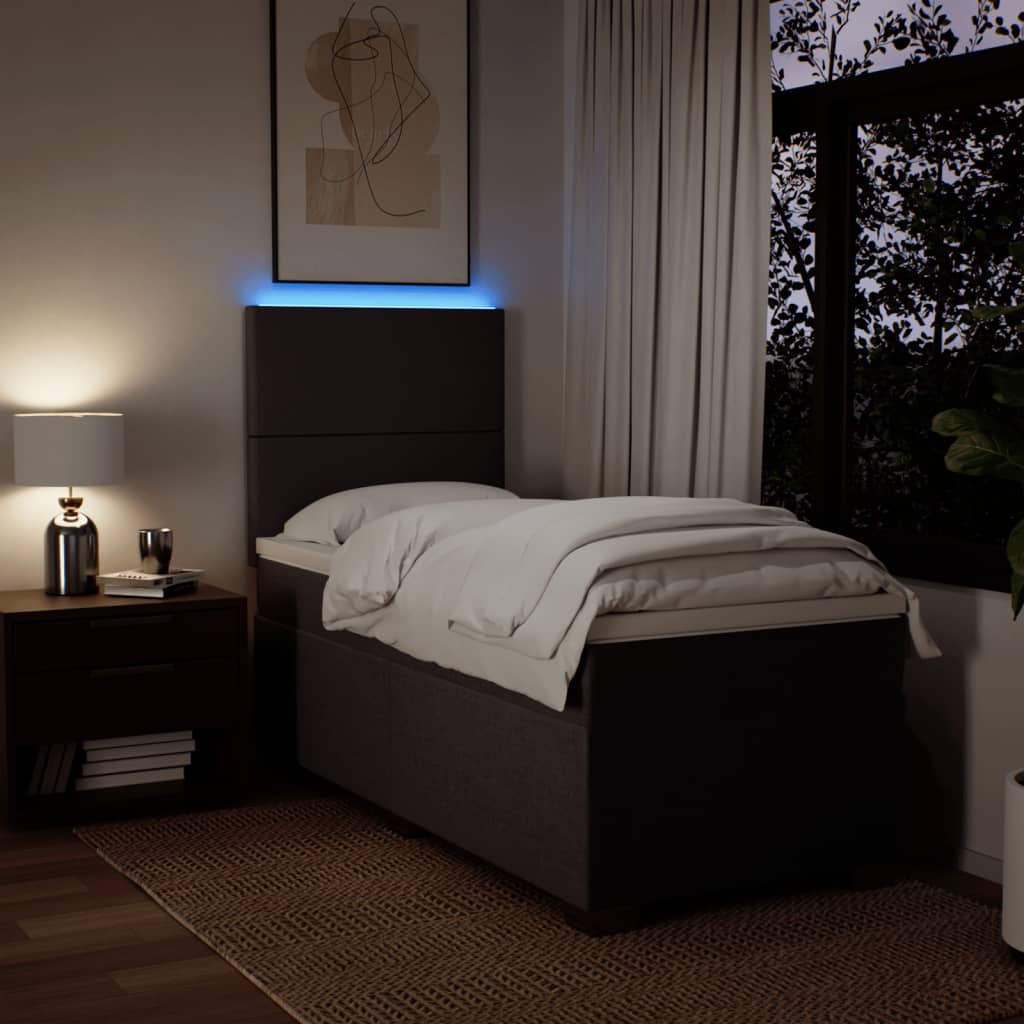 Giroletto a Molle con Materasso Marrone Scuro 90x190cm Tessuto 3292639