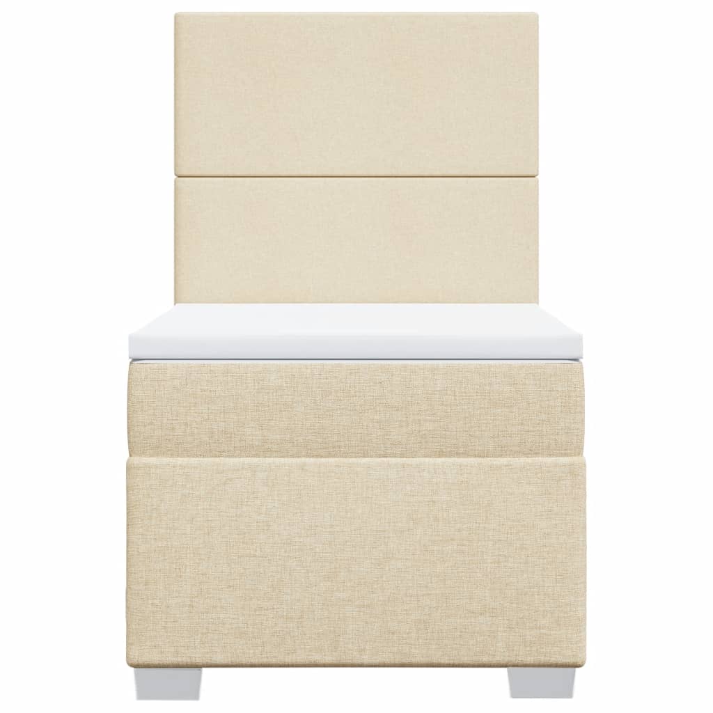 vidaXL Giroletto a Molle con Materasso Crema 90x190 cm in Tessuto