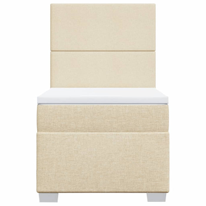 vidaXL Giroletto a Molle con Materasso Crema 90x190 cm in Tessuto