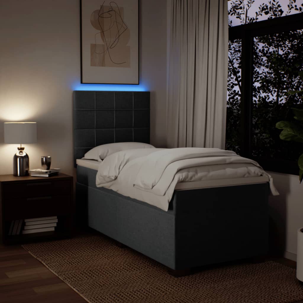 Giroletto a Molle con Materasso Grigio Scuro 90x190 cm Tessuto 3292644