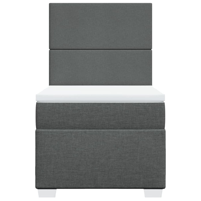 Giroletto a Molle con Materasso Grigio Scuro 90x200 cm Tessuto