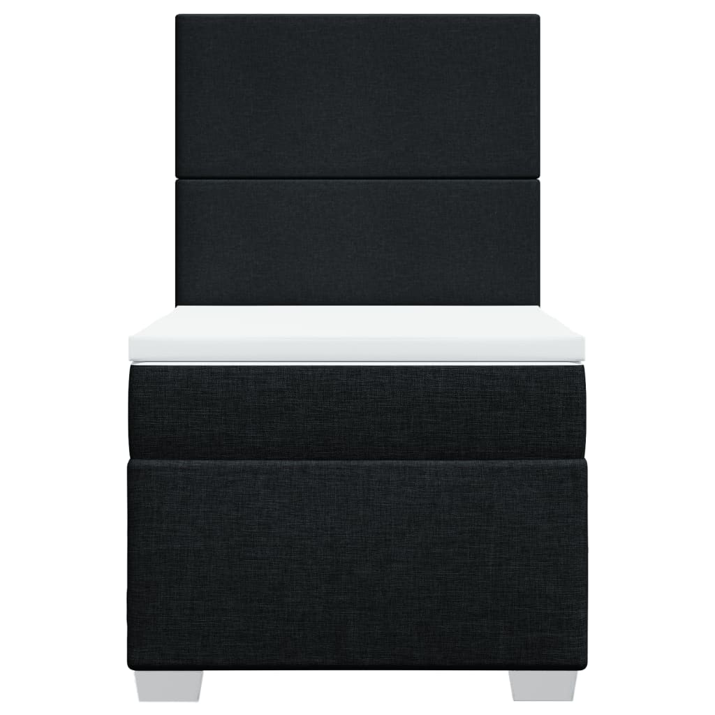 Giroletto a Molle con Materasso Nero 90x200 cm in Tessuto