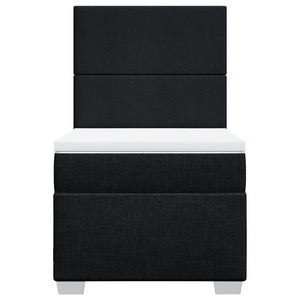 Giroletto a Molle con Materasso Nero 90x200 cm in Tessuto