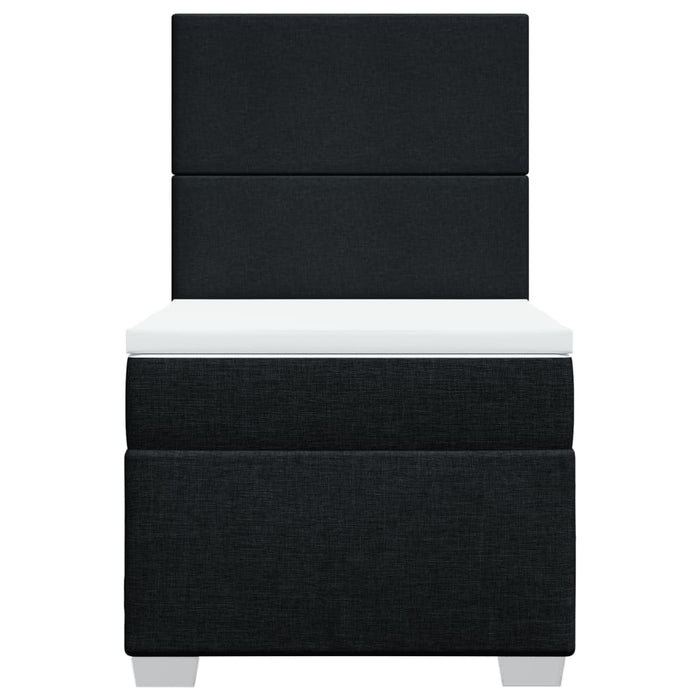 Giroletto a Molle con Materasso Nero 90x200 cm in Tessuto