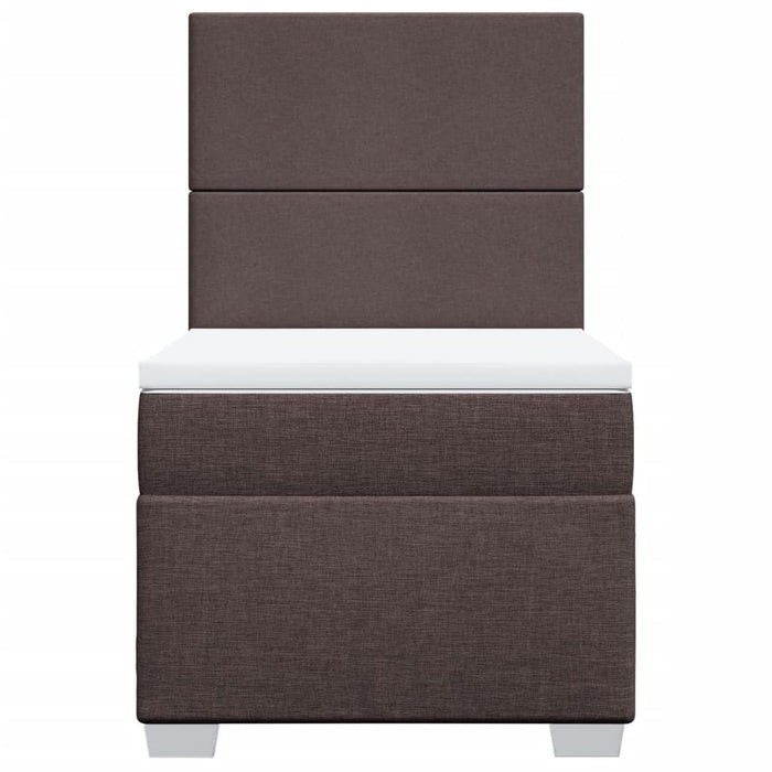 Giroletto a Molle con Materasso Marrone Scuro 90x200 cm Tessuto 3292667