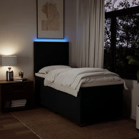 Giroletto a Molle con Materasso Nero 90x200 cm in Tessuto 3292673