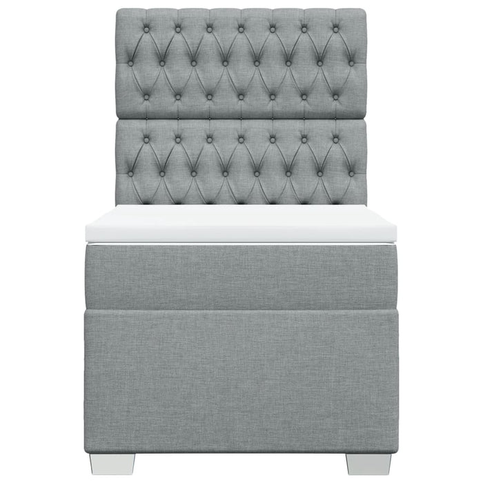 Giroletto a Molle con Materasso Grigio Chiaro 90x200 cm Tessuto