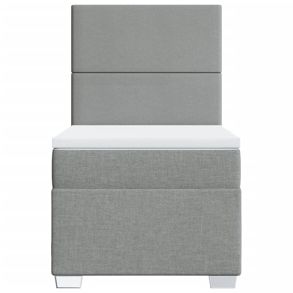 Giroletto a Molle con Materasso Grigio Chiaro100x200 cm Tessuto 3292692