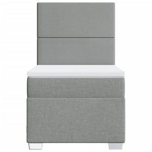 Giroletto a Molle con Materasso Grigio Chiaro100x200 cm Tessuto