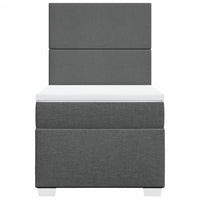 Giroletto a Molle con Materasso Grigio Scuro 100x200 cm Tessuto