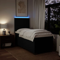 vidaXL Giroletto a Molle con Materasso Nero 100x200 cm in Tessuto