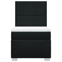 vidaXL Giroletto a Molle con Materasso Nero 100x200 cm in Tessuto