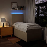 vidaXL Giroletto a Molle con Materasso Crema 100x200 cm in Tessuto